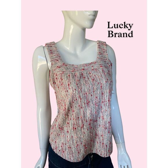 Lucky Brand we size medium stylish pink grey tank top - Picture 1 of 5